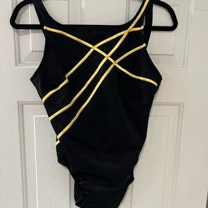 Miraclesuit Black and Yellow One Piece Swimsuit